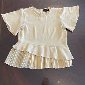 Black Label Beige Ruffle Blouse (Small)